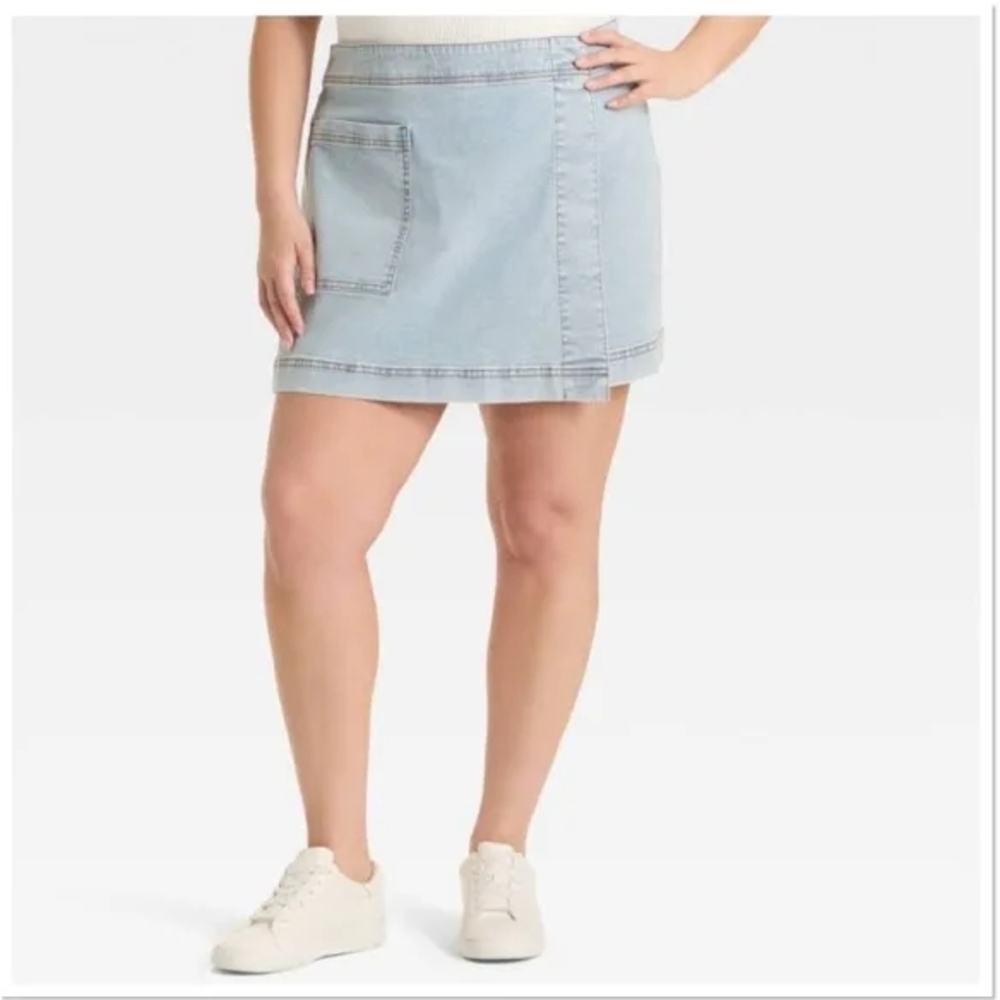 Ava & Viv Light Blue Denim Mini Skirt